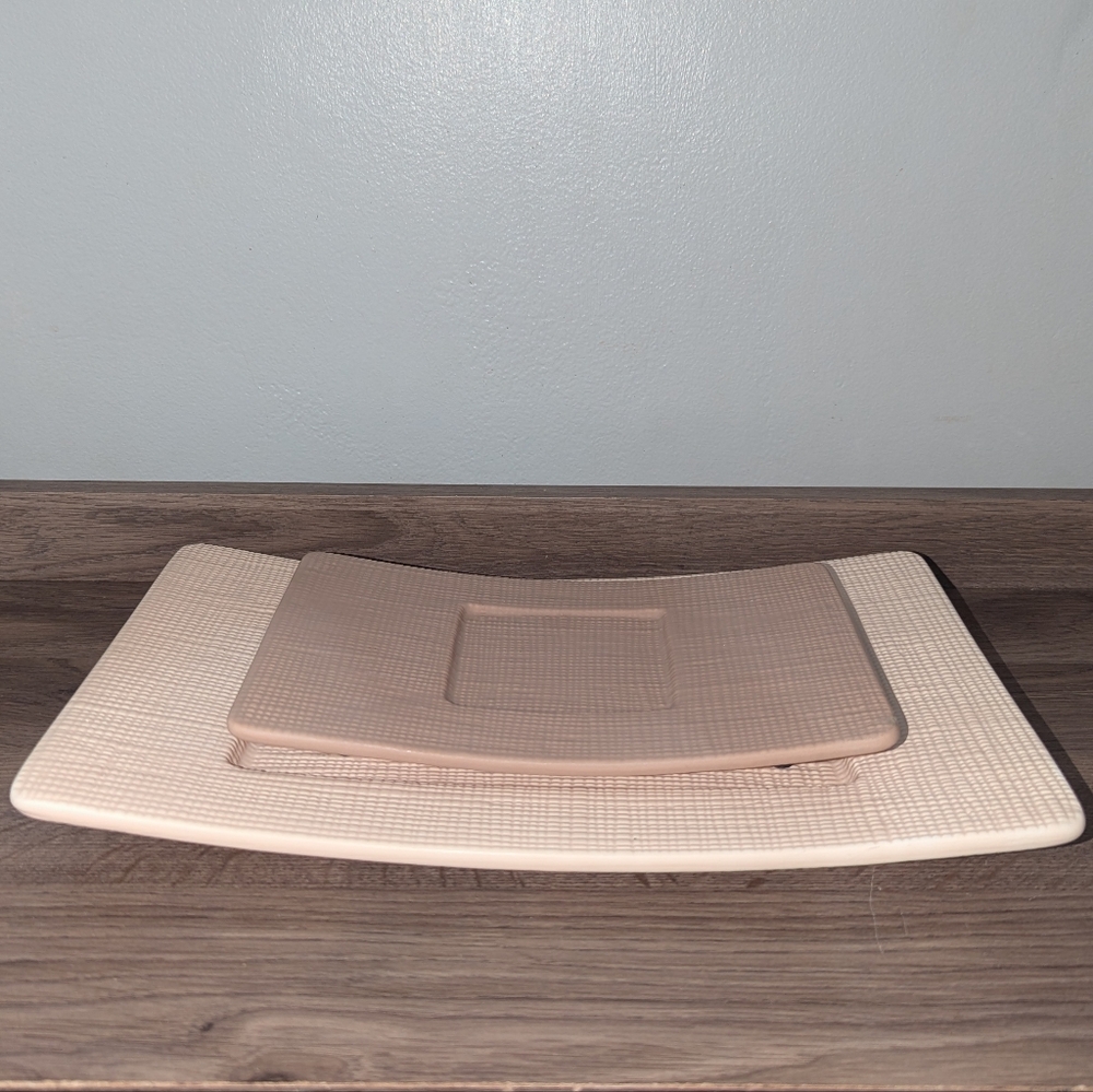 PartyLite Linen Pillar Candle Holders P7459